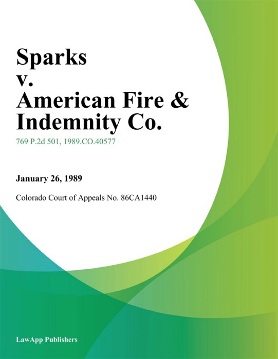 Sparks v. American Fire & Indemnity Co.