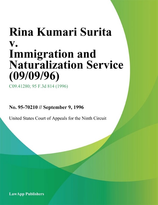 Rina Kumari Surita V. Immigration And Naturalization Service (09/09/96)