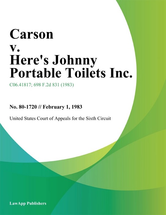 Carson V. Here's Johnny Portable Toilets Inc.