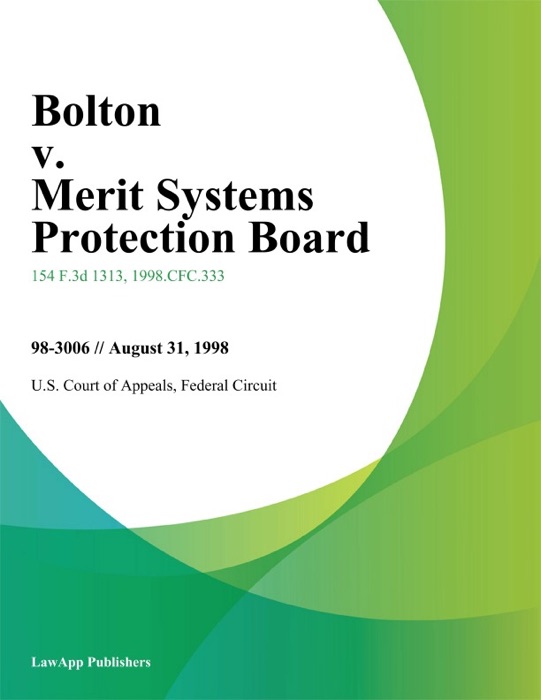 Bolton V. Merit Systems Protection Board