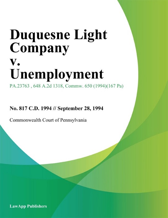 Duquesne Light Company v. Unemployment