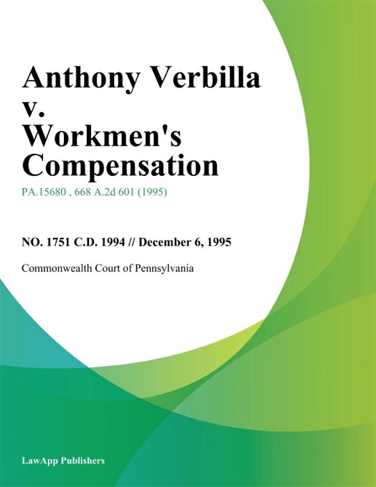 Anthony Verbilla v. Workmens Compensation