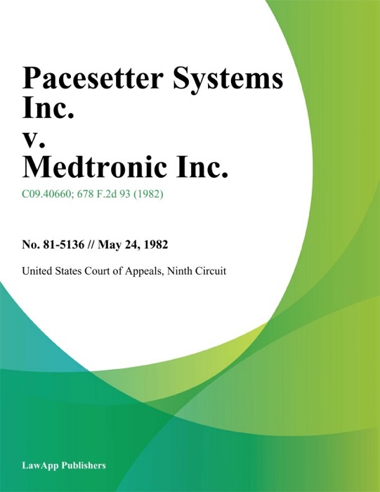 Pacesetter Systems Inc. v. Medtronic Inc.