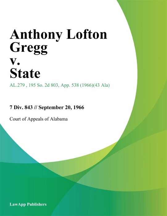 Anthony Lofton Gregg v. State