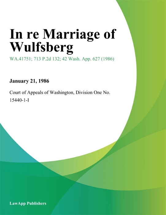 In Re Marriage of Wulfsberg