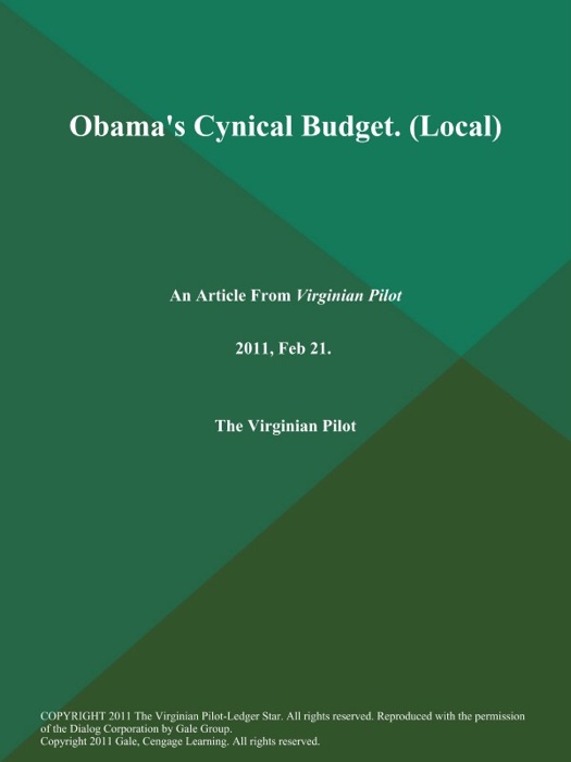 Obama's Cynical Budget (Local)