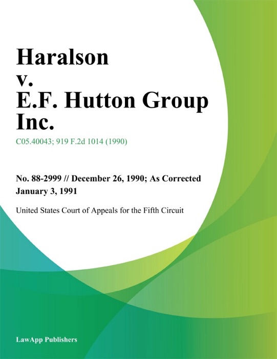 Haralson v. E.F. Hutton Group Inc.