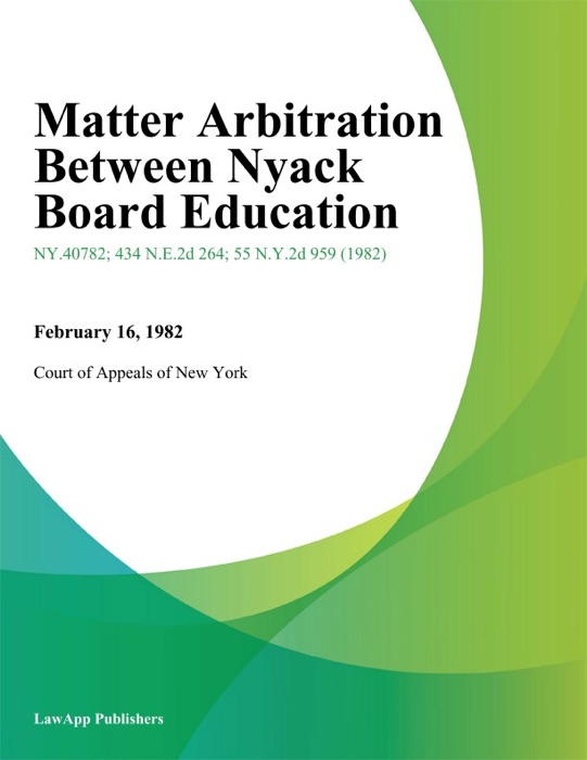 Matter Arbitration Between Nyack Board Education