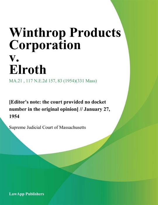 Winthrop Products Corporation v. Elroth