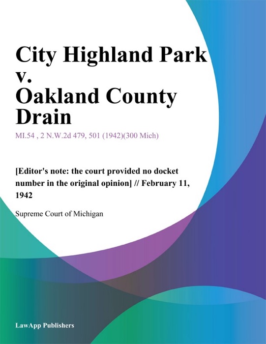 City Highland Park v. Oakland County Drain