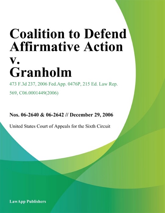 Coalition To Defend Affirmative Action v. Granholm