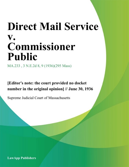 Direct Mail Service v. Commissioner Public