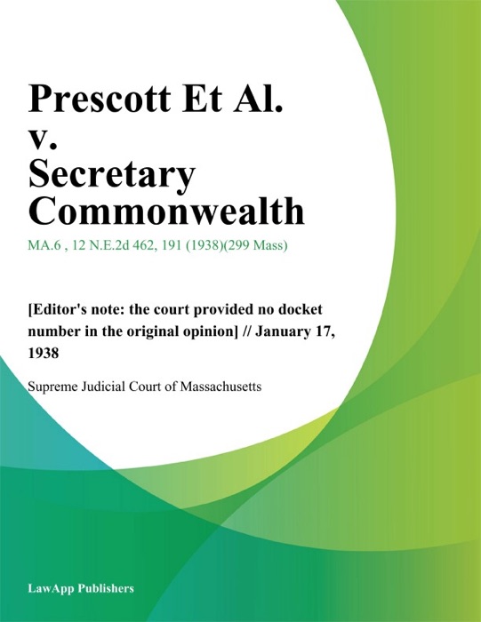 Prescott Et Al. v. Secretary Commonwealth