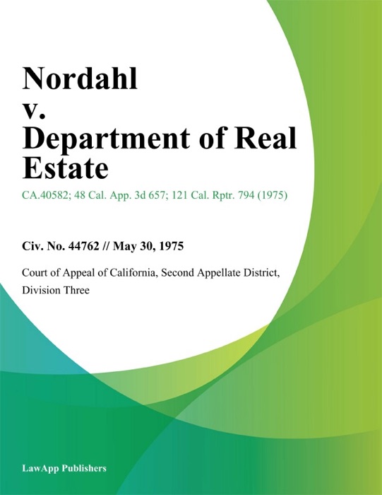 Nordahl v. Department of Real Estate
