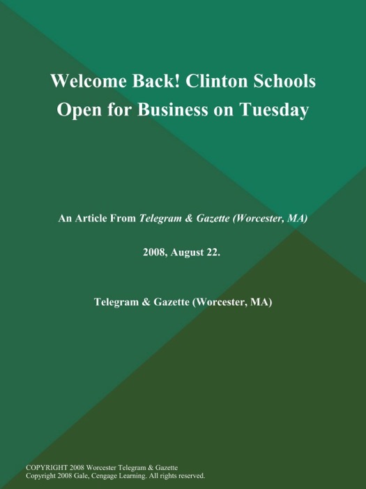 Welcome Back! Clinton Schools Open for Business on Tuesday