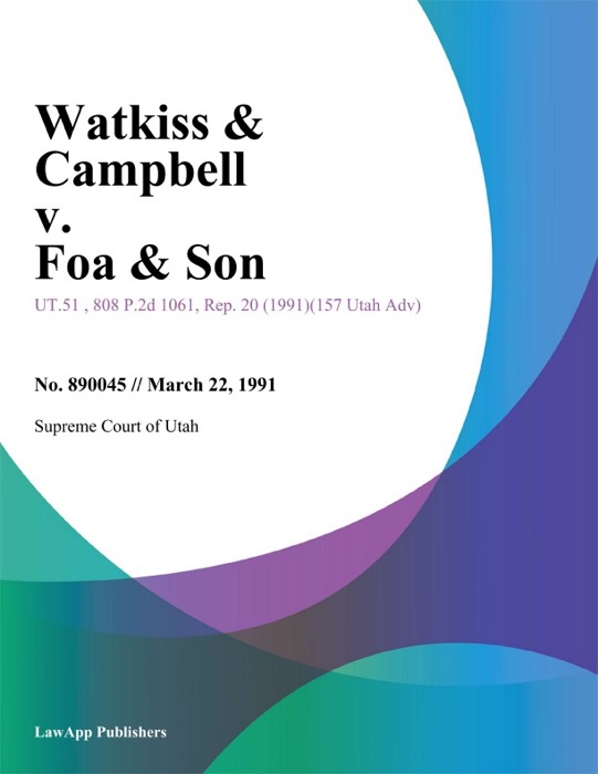 Watkiss & Campbell v. Foa & Son