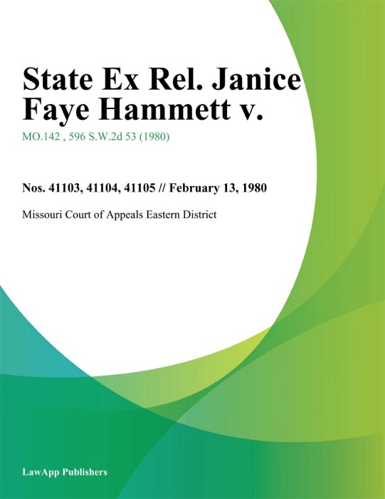 State Ex Rel. Janice Faye Hammett V.