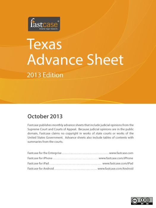 Texas Advance Sheet October 2013