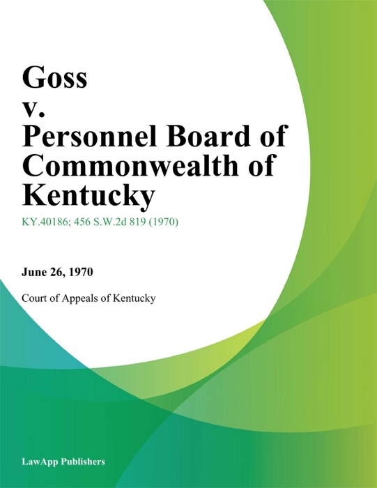 Goss v. Personnel Board of Commonwealth of Kentucky