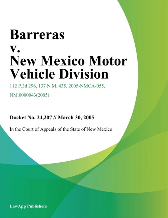 Barreras v. New Mexico Motor Vehicle Division