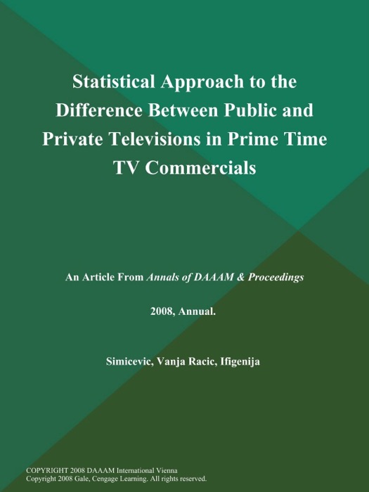 Statistical Approach to the Difference Between Public and Private Televisions in Prime Time TV Commercials