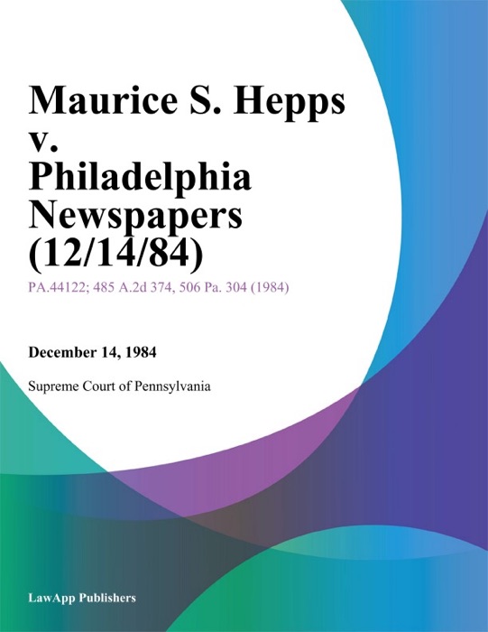 Maurice S. Hepps v. Philadelphia Newspapers