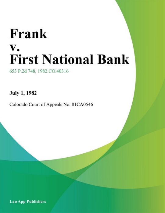 Frank v. First National Bank