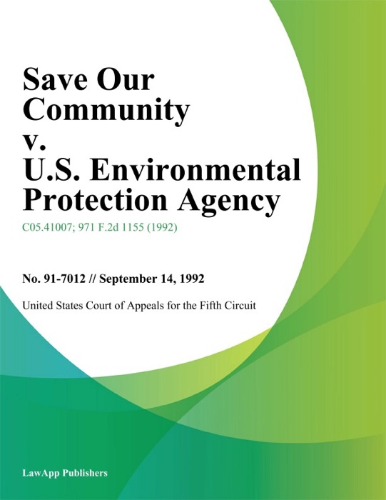 Save Our Community v. U.S. Environmental Protection Agency