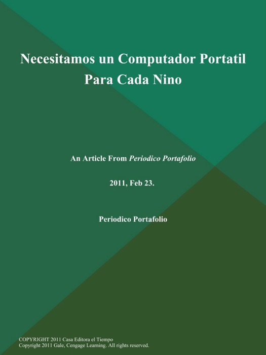 Necesitamos un Computador Portatil Para Cada Nino