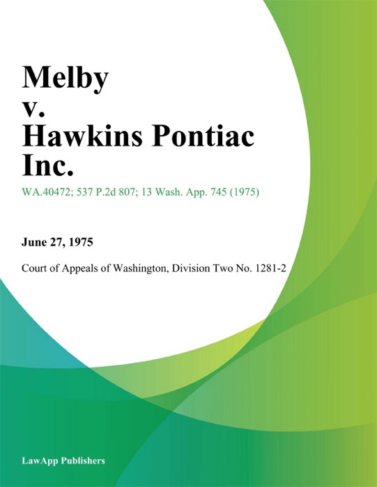 Melby V. Hawkins Pontiac Inc.