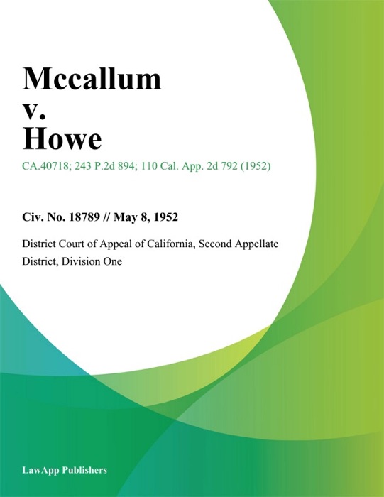 Mccallum v. Howe