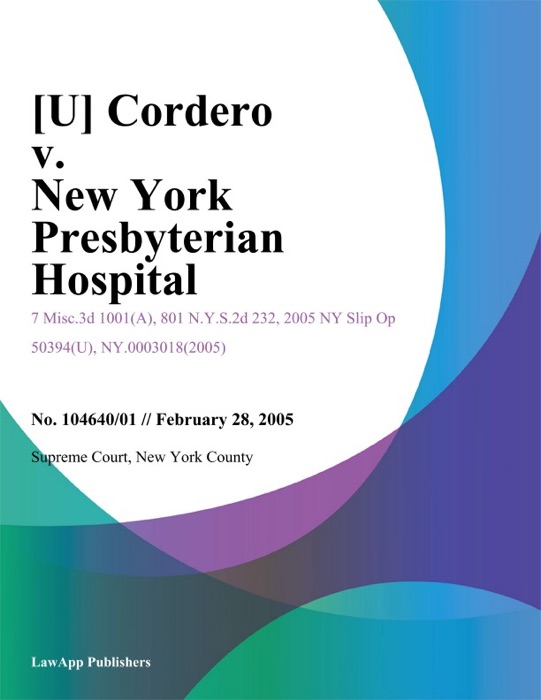 Cordero v. New York Presbyterian Hospital