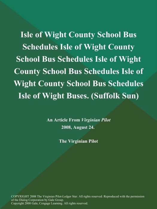 Isle of Wight County School Bus Schedules Isle of Wight County School Bus Schedules Isle of Wight County School Bus Schedules Isle of Wight County School Bus Schedules Isle of Wight Buses (Suffolk Sun)