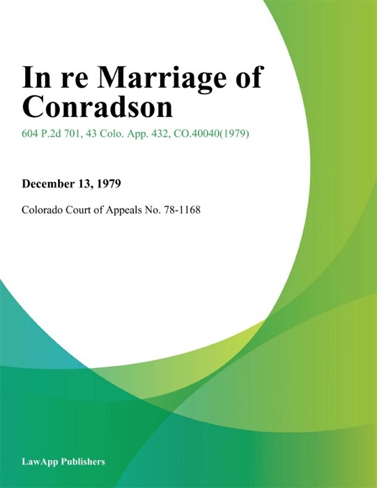 In Re Marriage of Conradson