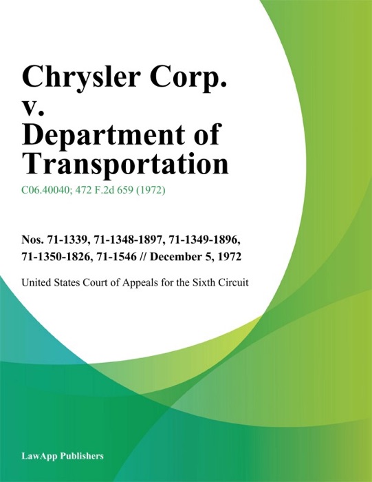 Chrysler Corp. V. Department Of Transportation