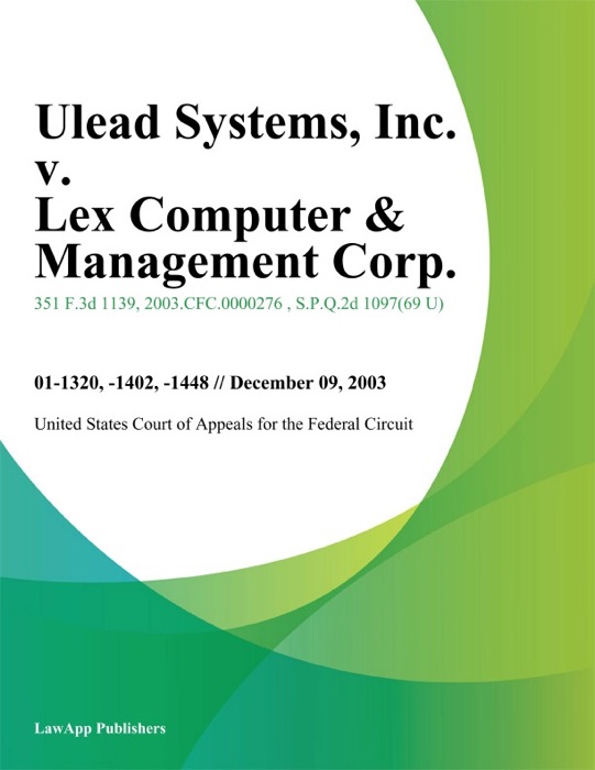 Ulead Systems, Inc. v. Lex Computer & Management Corp.