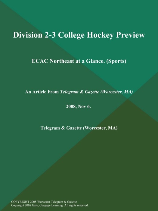 Division 2-3 College Hockey Preview; ECAC Northeast at a Glance (Sports)