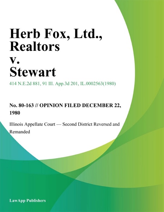 Herb Fox, Ltd., Realtors v. Stewart