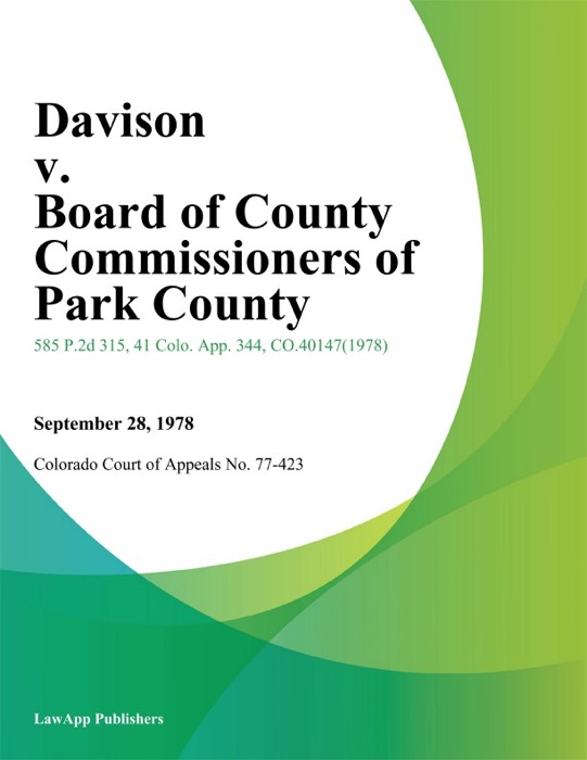 Davison v. Board of County Commissioners of Park County