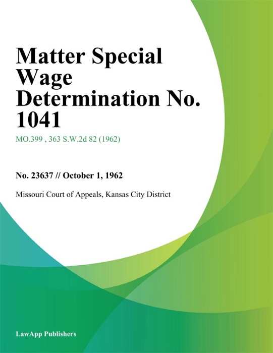 Matter Special Wage Determination No. 1041