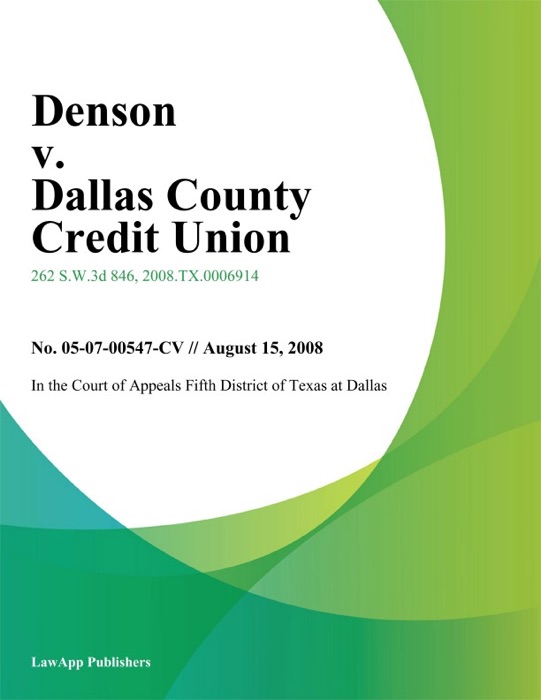 Denson v. Dallas County Credit Union