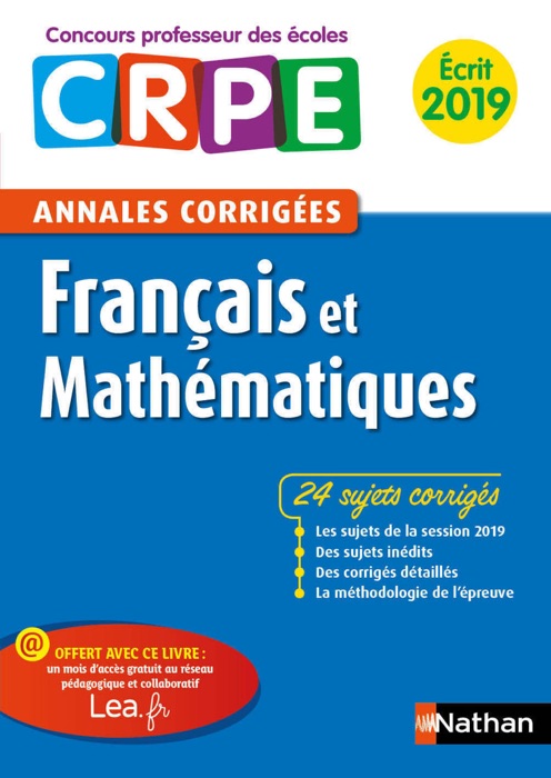 Ebook - Annales CRPE Français et Mathématiques 2019