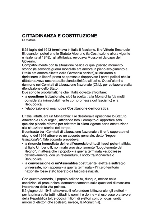 Cittadinanza e Costituzione