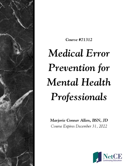 Medical Error Prevention for Mental Health Professionals