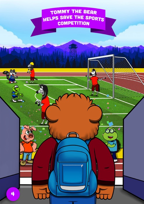 Tommy the Bear helps save the sports competition