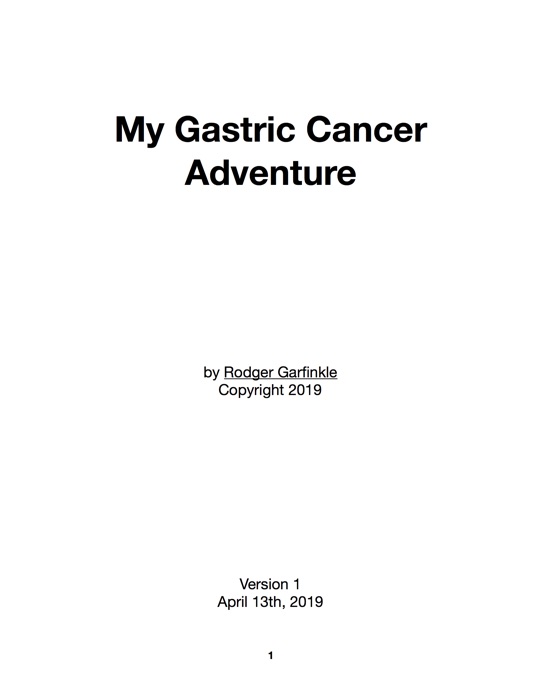 My Gastric Cancer Adventure