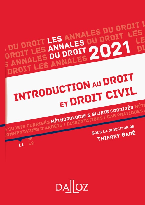 Annales Introduction au droit et droit civil 2021