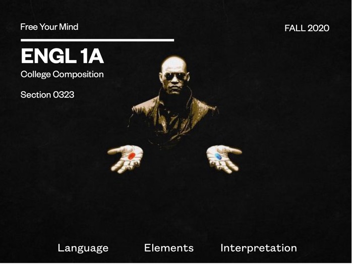 ENGL 1A Syllabus  Fall 2020