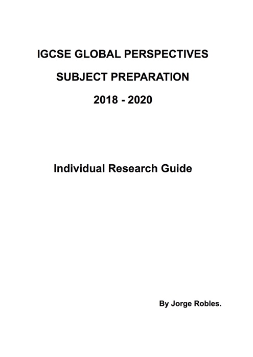 Global Perspectives, a guide to the Individual Research