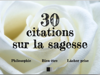 Various Authors & FV Éditions - 30 Citations sur la Sagesse artwork